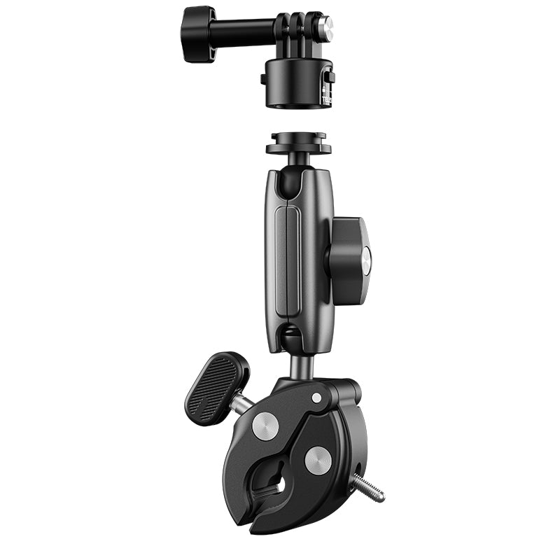 Quick release motorcycle handlebar clamp clip mount for action camera