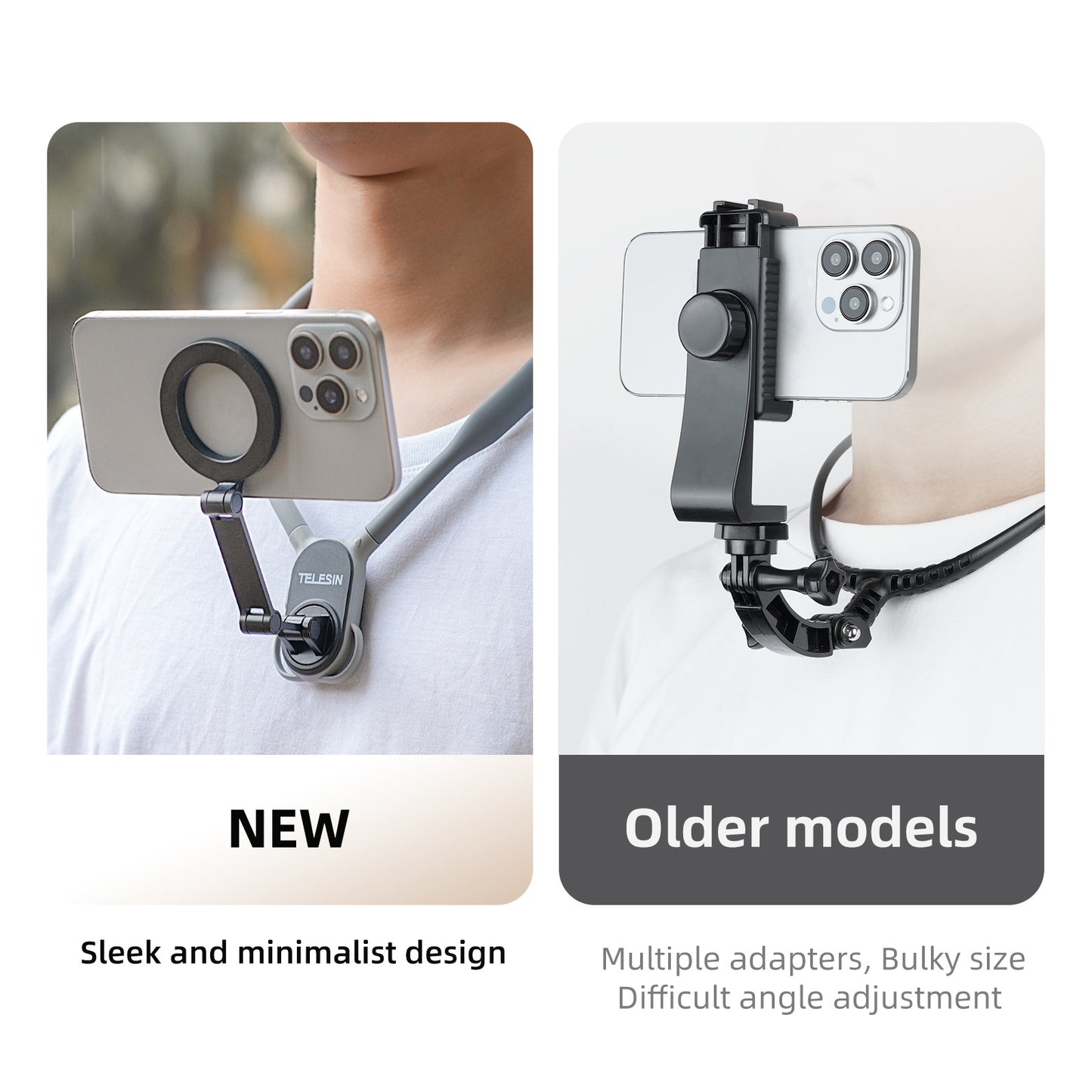 TELESIN Magnetic Neck Mount for Phones, Necklace Cell Phone Holder for Magsafe POV/VLOG