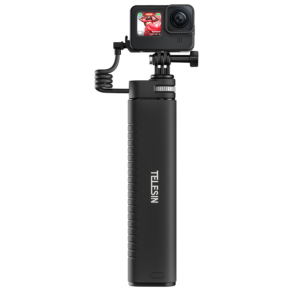 10000mAh Rechargeable Selfie Stick with USB-C Charging Cable for Action Cameras/ Phones