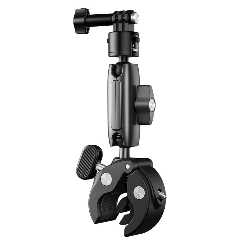 Quick release motorcycle handlebar clamp clip mount for action camera