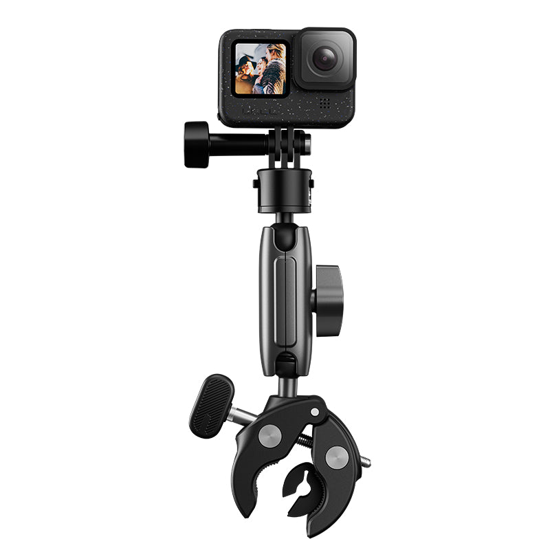 Quick release motorcycle handlebar clamp clip mount for action camera