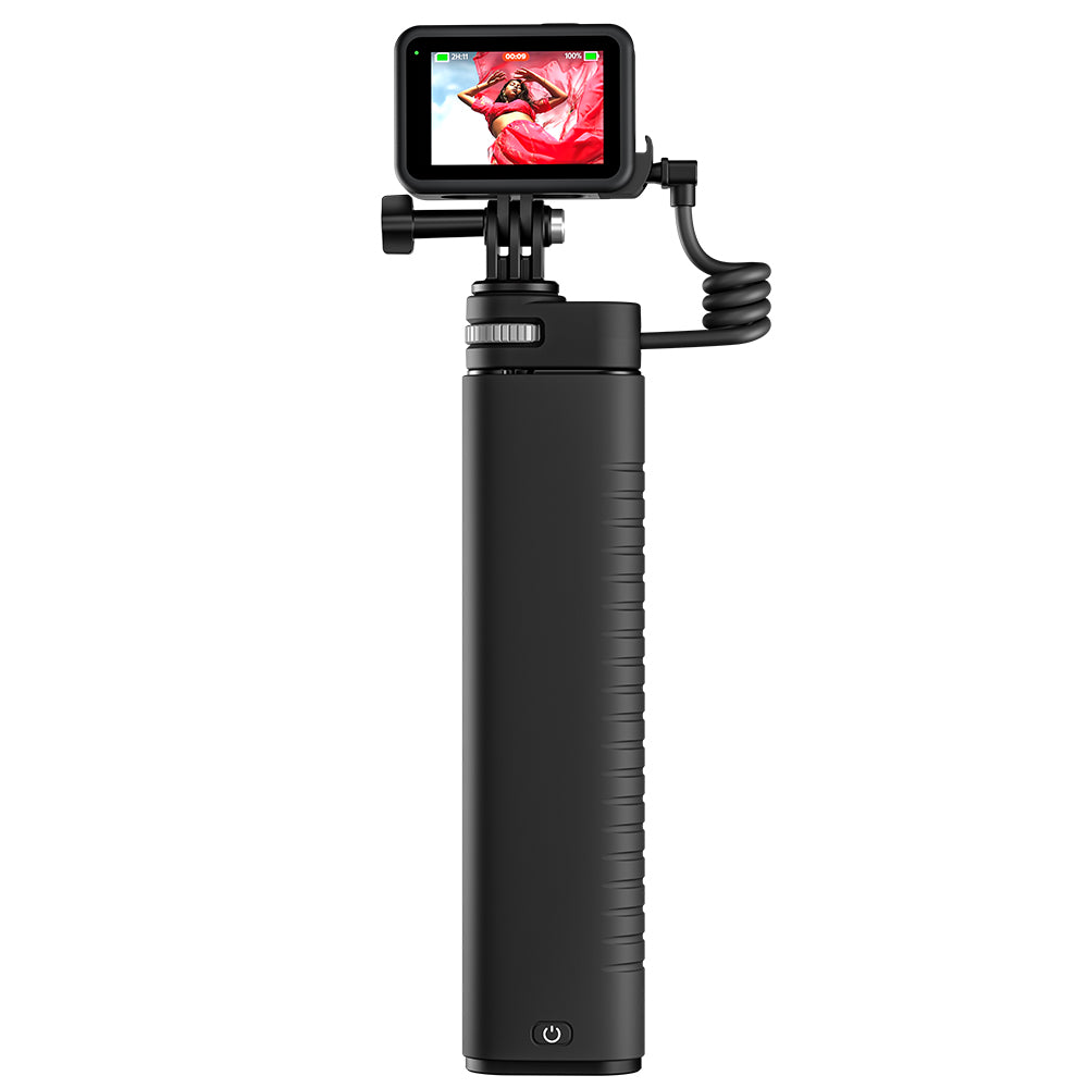 10000mAh Rechargeable Selfie Stick with USB-C Charging Cable for Action Cameras/ Phones