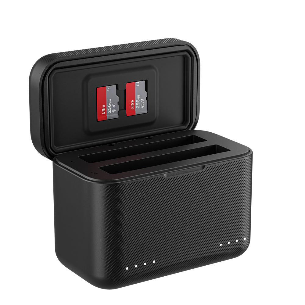 Dual Slot with LED indicator light Battery Storage Charging Box For Insta360 X4(No batteries included)
