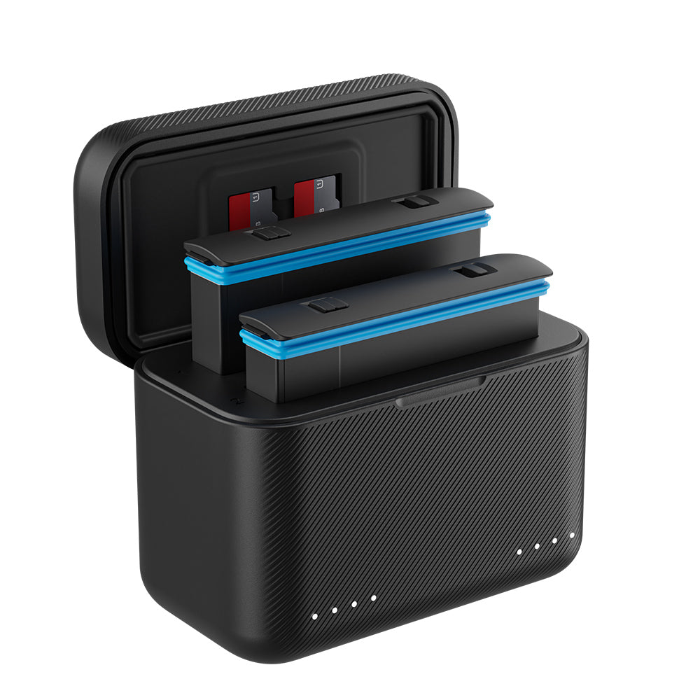 Dual Slot with LED indicator light Battery Storage Charging Box For Insta360 X4(No batteries included)