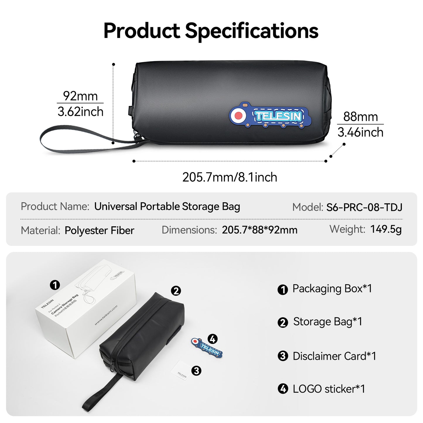 Anti-splash Moisture-proof large protection storage bag for DJI Pocket3