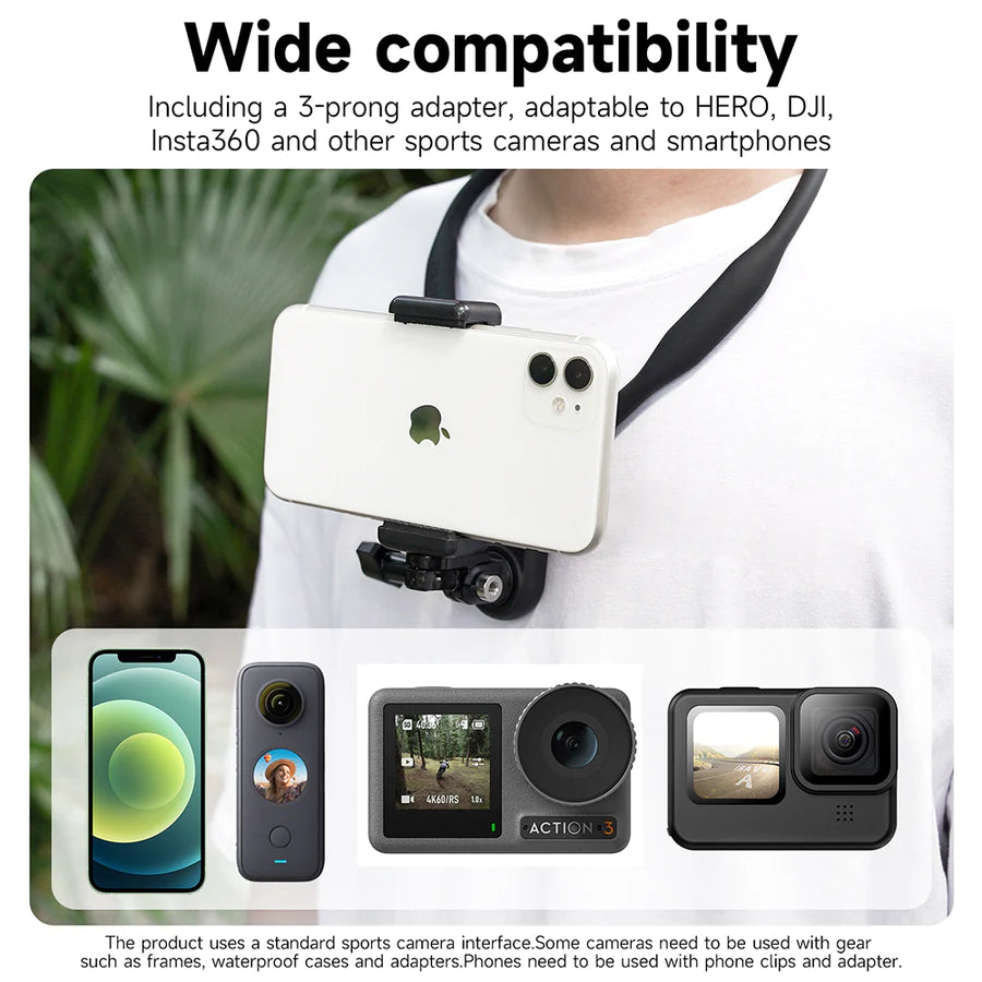 Neck Holder Mount SE (No Magnetic) for Action Cameras/ Phones