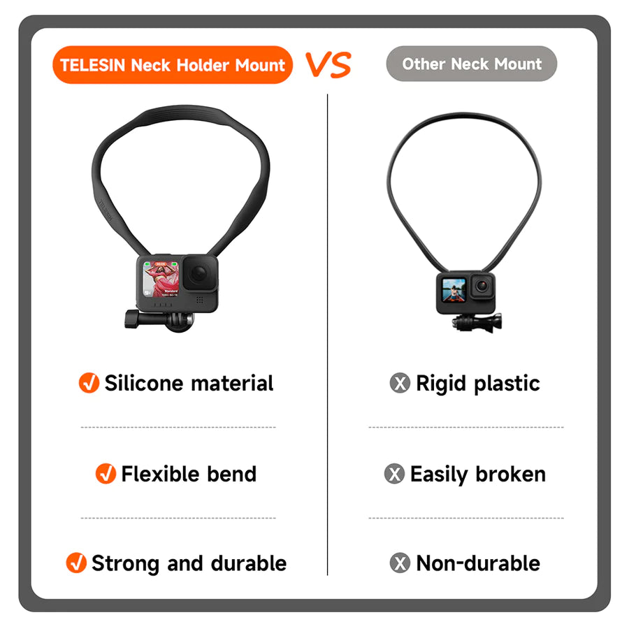 Neck Holder Mount SE (No Magnetic) for Action Cameras/ Phones