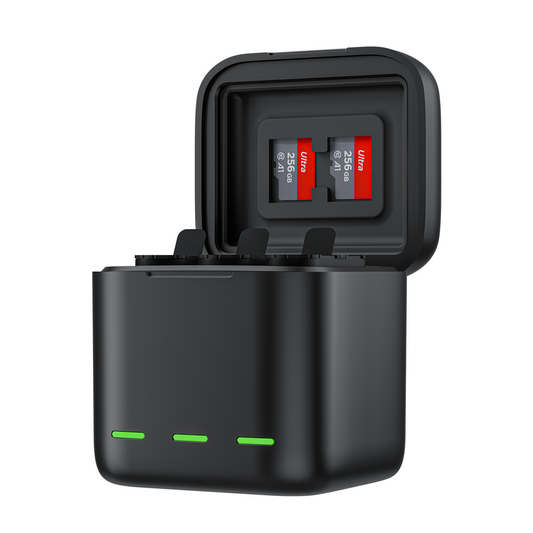 Storage Box Three-slot Battery Charger With Two Batteries Set for Go Pro Hero 13 Camera
