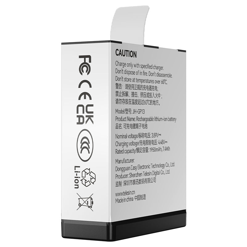 Cold-resistant minus 20° 4.48V 1950mAh battery for Go Pro black 13 camera