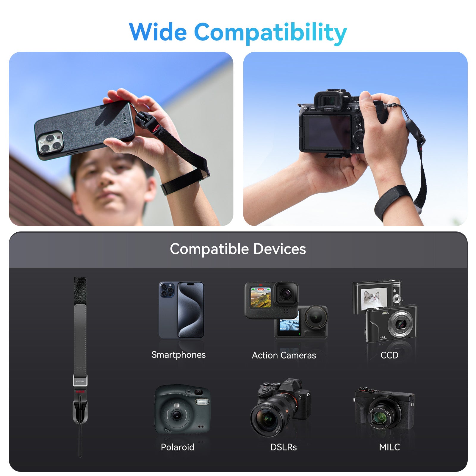 Camera Multipurpose Magnetic Wrist Strap