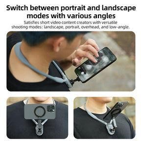 TELESIN Magnetic Neck Mount for Phones, Necklace Cell Phone Holder for Magsafe POV/VLOG