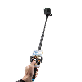 0.9m Extendable Aluminum Alloy Selfie Stick with Tripod and Phone Clip for GoPro